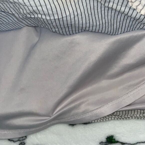 Express pin stripe mini off shoulder summer womens dress size M - Picture 6 of 10